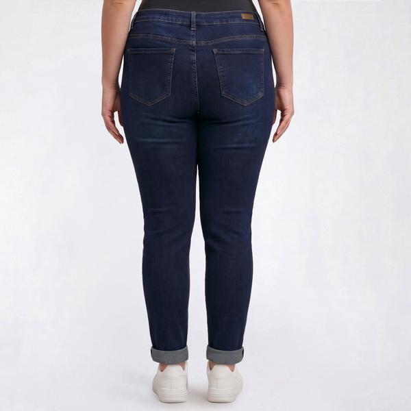 Plus Size Bleu Denim Roll Cuff Skinny Ankle Jeans alternate view